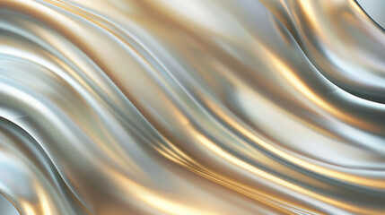 A captivating display of dual-tone metallic gradient where gold beautifully fades into silver, creating a fluid wave effect. The interplay of colors offers a rich texture and depth