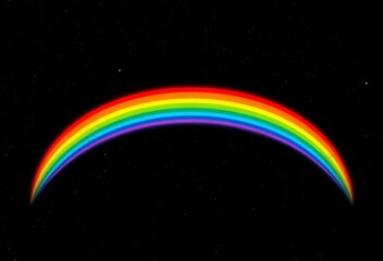 Abstract rainbow arc pattern on grainy black noise texture background,  design,  vibrant