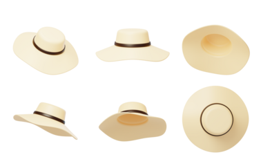 Vacation travel sun hat 3D