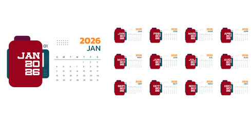 Calendar 2026 , corporate design planner template.
Important information