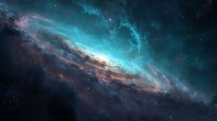 Fototapeta premium Planet in space with abstract stormy sky and cloud backdrop, featuring dark and light elements, space, moon, galaxy, and lightning