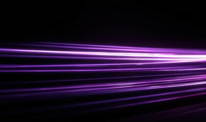 Abstract glowing purple light trails streaking across a dark background with motion blur effect