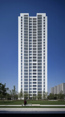 Isolated Elegance: A vertical rendering where the tall