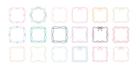 Vector Frame Pack Featuring Rope, Floral, and Geometric Borders – Ideal for Invitations, Journals, and Digital Art Projects. Vector Modern Illustration