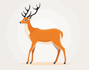 Fototapeta premium Deer digital Art, Intricate Powerful and Ready for Print or Web, Sharp Details. Strong Identity. Timeless Design, Symbolize Strength