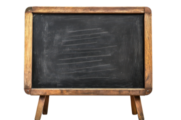 Chalkboard isolated on a transparent background showcasing a classic educational tool for classroom learning and creativity