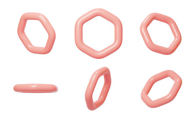 Auxiliary foil elements embellish hexagonal material 3D