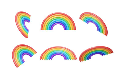 Obraz premium Natural Rain after Dreamy Seven Colors Rainbow 3D