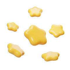 Auxiliary elements embellish pentagonal star material 3D