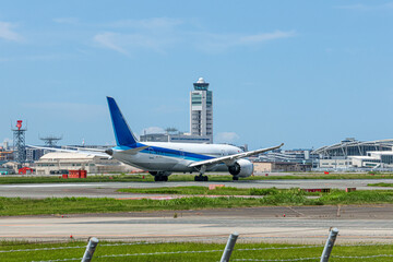 Fototapeta na wymiar Aircraft Ready for Summer Noon Departure