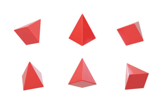 3D Floating element quadrangular pyramid 3D
