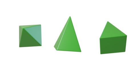 3D Floating element quadrangular pyramid 3D