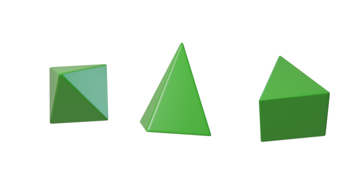 3D Floating element quadrangular pyramid 3D