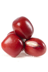 Fresh Red Kidney Beans Studio Shot on White Background