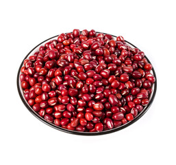 Red Adzuki Beans in Bowl - Healthy Vegan Protein Legumes on White Background Studio Food Photography