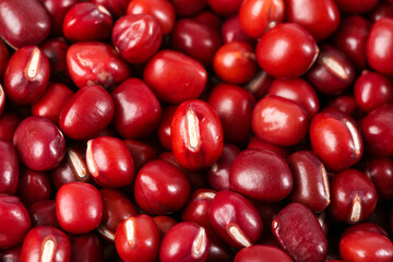 Red Adzuki Beans Close-Up Studio Shot - Nutritional Vegan Staple Food Ingredient