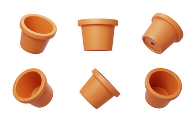 Potted flowerpots succulent POTS growing flowers planting 3D