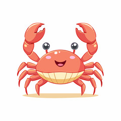Happy Cartoon Crab Character Illustration