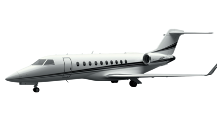 Sleek Contemporary Private Jet Aircraft Aviation Transport Design Illustration