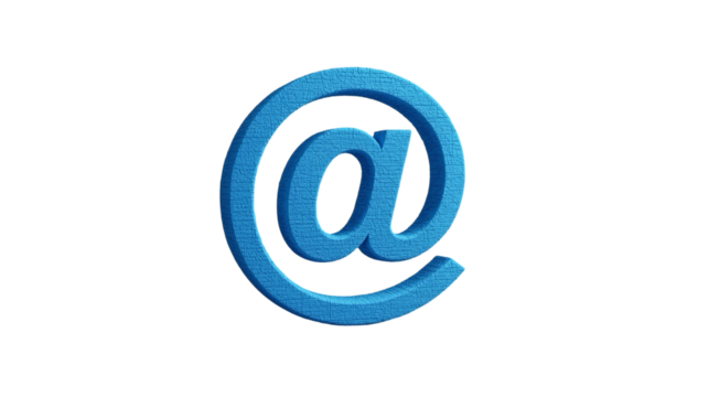 Textured Blue At Sign Illustration Isolated Against Dark Background