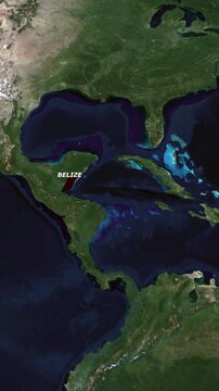 Belize Border Line Map &ndash; Geographic Vertical Overview.