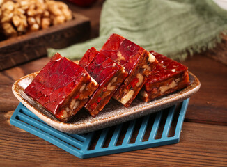 Xinjiang Red Date Jujube Walnut Pie Squares Traditional Chinese Sweet Dessert