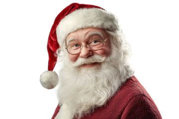 This captivating rendering features Santa Claus with a cheerful expression, showcasing his iconic red suit, fluffy white beard, and signature hat