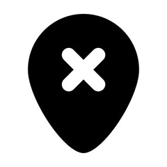 Fototapeta premium Wrong Pin Filled Icon