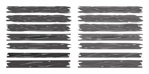 Collection of rough textured dark gray horizontal banners with torn edges and abstract patterns