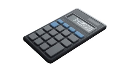 Detailed Realistic Calculator Device For Basic Calculation Equipment Design