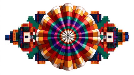 Obraz premium Detailed stock image of parachute canopy fully inflated, isolated with white background, great for technical or educational purposes.