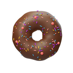 Delicious nutritious breakfast dessert Bread doughnut 3D