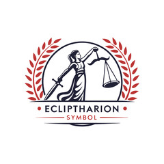 Fototapeta premium Minimalist Ecliptharion Symbol Logo – Elegant Cosmic and Orbital Logo Mark with Geometric Style for Business, Technology, and Creative Branding