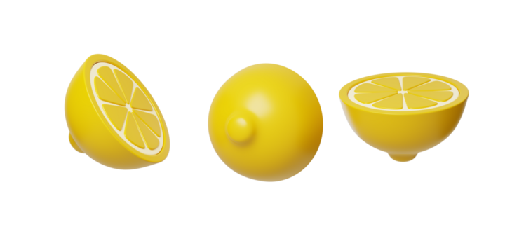 Lemon fruit sourness supplement vitamin C Lemon slices 3D