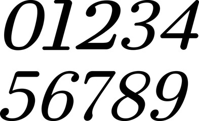 A set of modern Calligraphy numbers 0-9 in EPS format. Perfect for posters, logos, invitations, packaging, branding, and creative typography design projects.