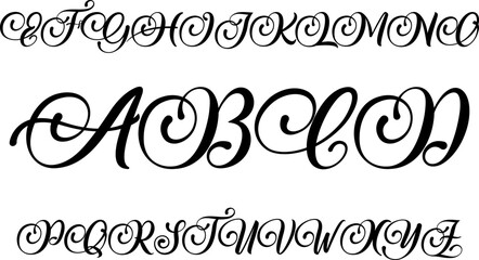 A complete set of elegant decorative capital letters A-Z in EPS format. Perfect for logos, invitations, monograms, posters, branding, and stylish typography projects.