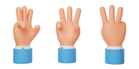 3D Gesture action Interactive gesture Count three