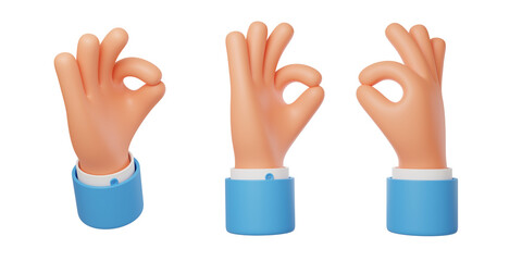 OK Gesture action Interactive gesture Confirmation 3D