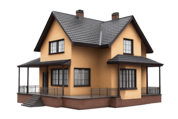 Mini house model representing a contemporary real estate concept suitable for various design presentations and architectural projects in a realistic style