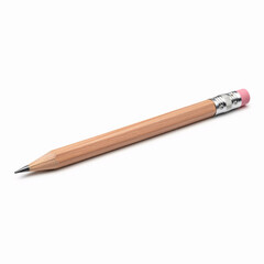 Pencil isolated on white background. 3D illustration. Series.