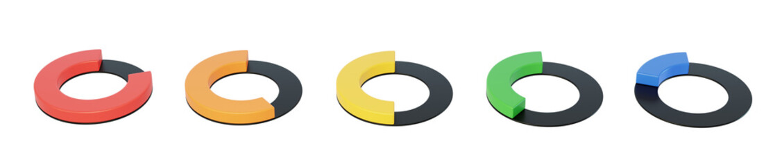 Pie chart Data share visualization statistics 3D