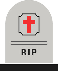 Obraz premium Tombstone with Cross and RIP