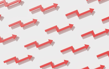 Trend arrow up upward upward Upward 3D