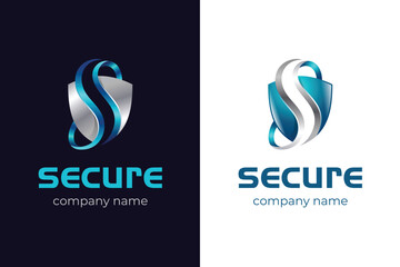 Abstract Letter S With Shield Gradient Logo Design for Security, Protection, and Corporate Technology Brand Logo Identity