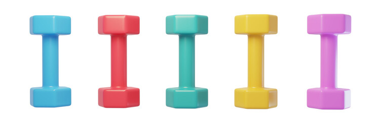 Gym dumbbell exercise fitness shaping equipment 3D