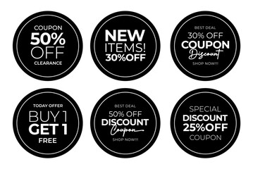 Discount Coupon Voucher for Retail Business Set Collection
