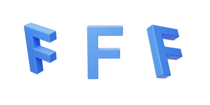 English Letter F Spelling Language 3D