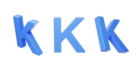 English Letter K Spelling language 3D
