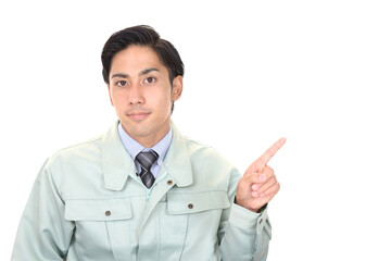 作業着を着た男性