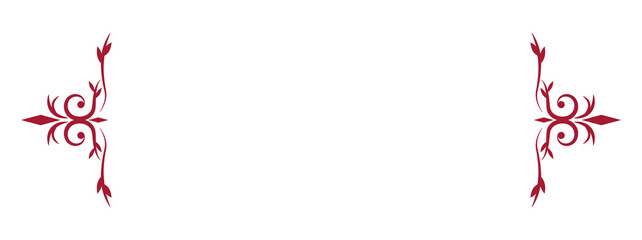 赤色のエレガントな装飾パターン・コーナーフレーム